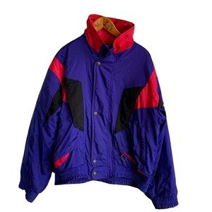 Alpine Design Ski Jacket Gortex Colorblock 80s Style Ski Coat Snowboard Size L